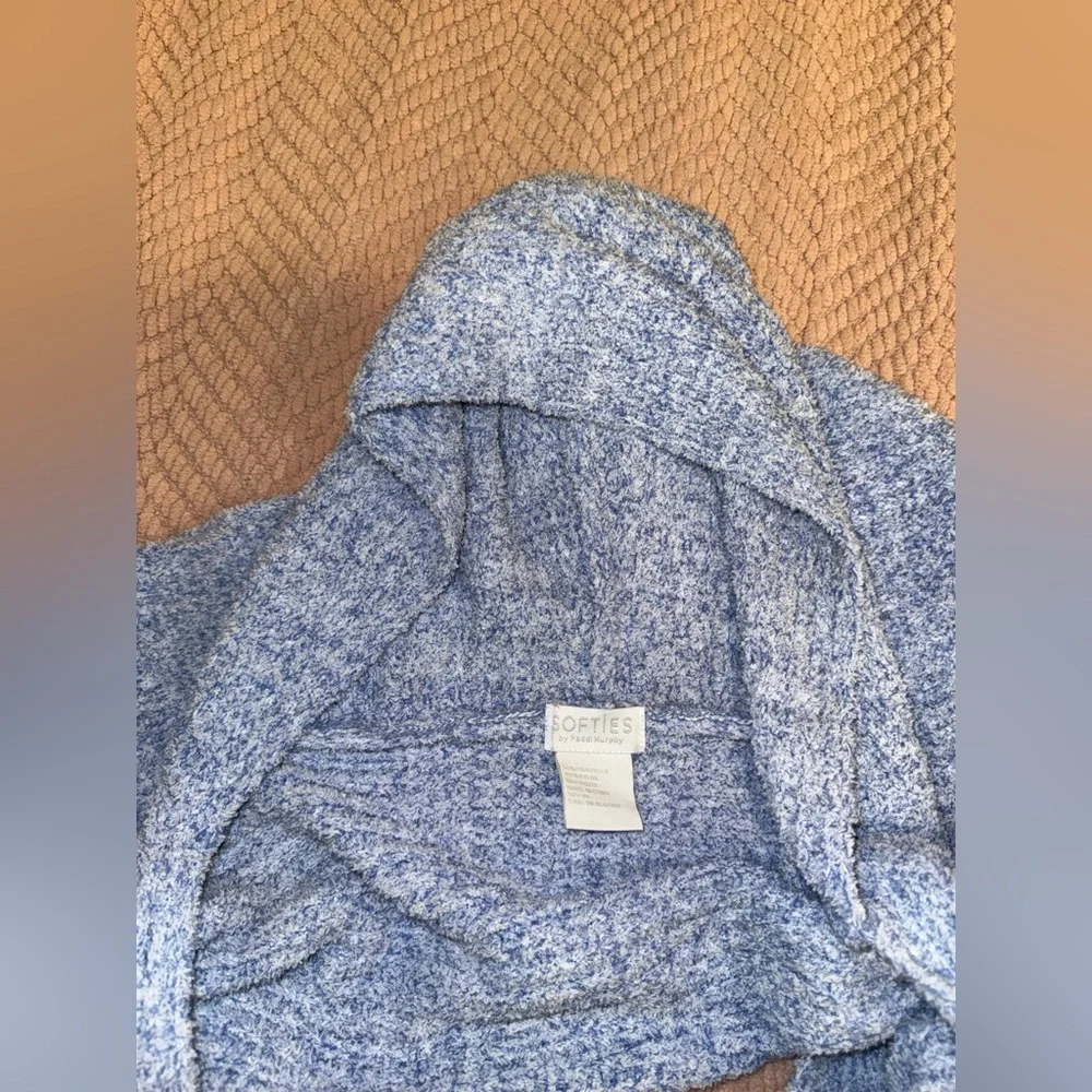 Softies Marshmallow Hooded Scarf Wrap Cardigan Caribbean Blue OS